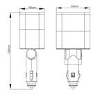 120W 1 To 2 Retractable USB Car Fast Charging Charger With Cigarette Lighter