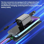 120W 1 To 2 Retractable USB Car Fast Charging Charger With Cigarette Lighter