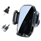 15W Wireless Induction Snap-on Charging Car Air Outlet Phone Holder, Black, Black + Long Hook Clip, Black + Car Charger Head, White + Car Charger Head