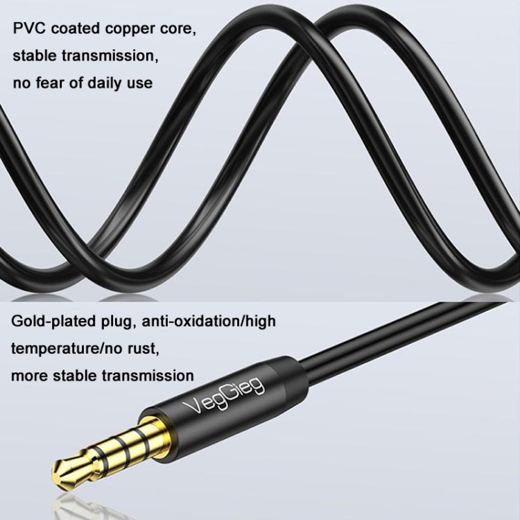 VegGieg 3.5mm Male To Male Aux Audio Cable Phone Computer Car Earphone Listening Audio Connection Cable, 1m, 2m, 3m
