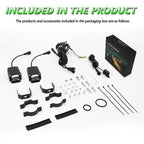 40W Motorcycle Wired Switch Integrated Waterproof Demon Eye Spotlight, Green Light