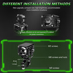 40W Motorcycle Wired Switch Integrated Waterproof Demon Eye Spotlight, Green Light
