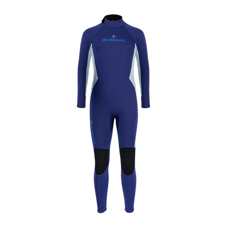 DIVE & SAIL 2.5MM Kids Long Sleeve One-Piece Warm Wetsuit Youth Snorkeling Surf Suit, 8, 10, 12, 14, 16