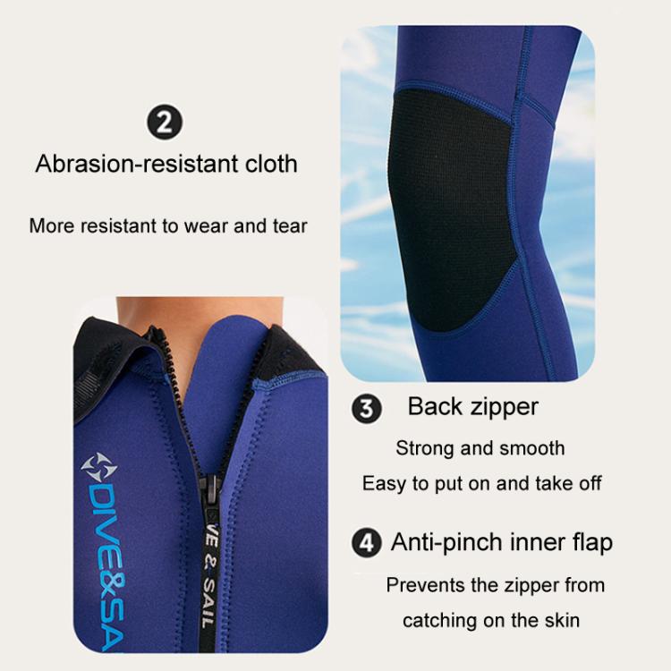 DIVE & SAIL 2.5MM Kids Long Sleeve One-Piece Warm Wetsuit Youth Snorkeling Surf Suit, 8, 10, 12, 14, 16
