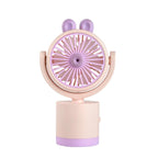 Cartoon Rabbit Desktop Fan USB Charging Handheld Fan Up And Down Adjustable Wind Direction