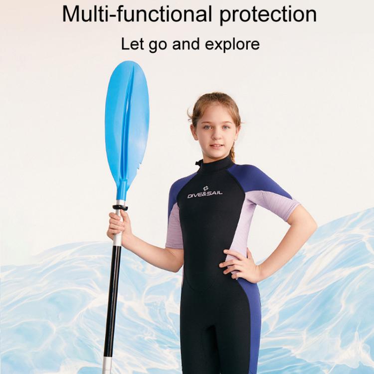 DIVE & SAIL 2.5MM Kids Short Sleeve One Piece Warm Wetsuit Youth Snorkeling Surf Trousers, 8, 10, 12, 14, 16