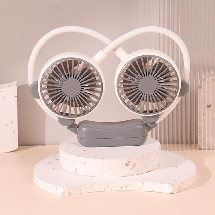 Outdoor Folding Mini Neck Fan Portable USB Rechargeable Summer Gift Fan, Bear Green, Bear Pink Purple, Bear Gray White, Devil Gray White, Devil Pink Purple, Devil Green, Cat Ears Green, Cat Ears Gray White, Cat Ears Pink Purple, Deer Green             ...