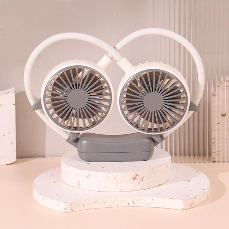 Outdoor Folding Mini Neck Fan Portable USB Rechargeable Summer Gift Fan, Bear Green, Bear Pink Purple, Bear Gray White, Devil Gray White, Devil Pink Purple, Devil Green, Cat Ears Green, Cat Ears Gray White, Cat Ears Pink Purple, Deer Green             ...