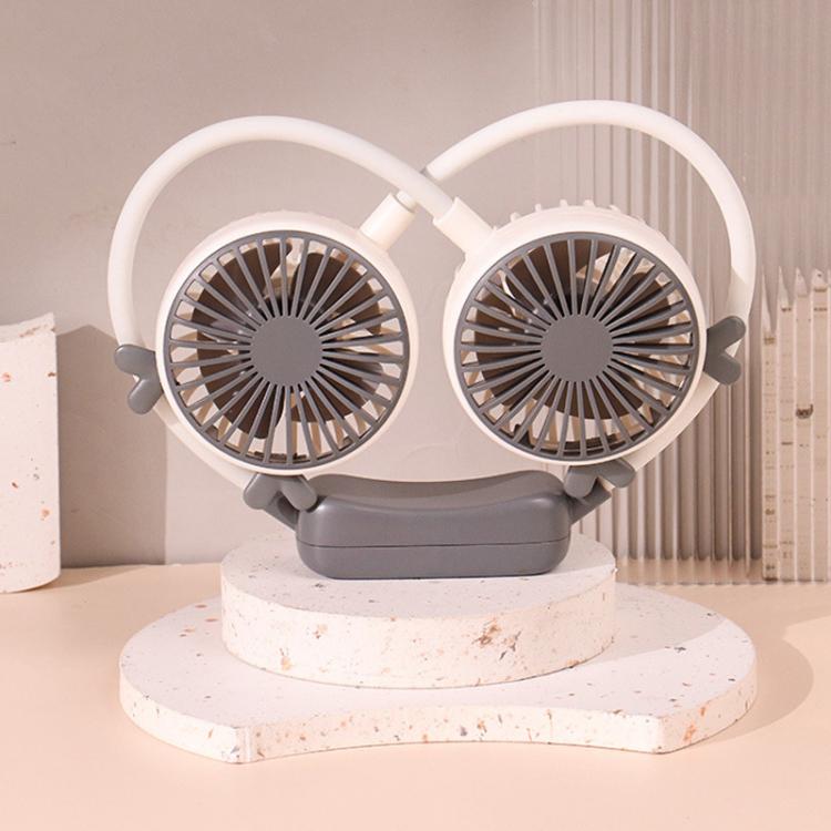 Outdoor Folding Mini Neck Fan Portable USB Rechargeable Summer Gift Fan, Bear Green, Bear Pink Purple, Bear Gray White, Devil Gray White, Devil Pink Purple, Devil Green, Cat Ears Green, Cat Ears Gray White, Cat Ears Pink Purple, Deer Green             ...