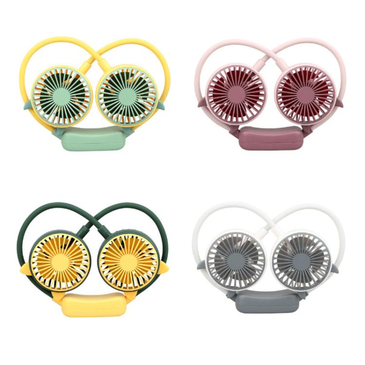 Outdoor Folding Mini Neck Fan Portable USB Rechargeable Summer Gift Fan, Bear Green, Bear Pink Purple, Bear Gray White, Devil Gray White, Devil Pink Purple, Devil Green, Cat Ears Green, Cat Ears Gray White, Cat Ears Pink Purple, Deer Green             ...
