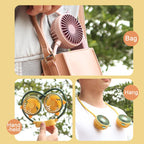 Outdoor Folding Mini Neck Fan Portable USB Rechargeable Summer Gift Fan, Bear Green, Bear Pink Purple, Bear Gray White, Devil Gray White, Devil Pink Purple, Devil Green, Cat Ears Green, Cat Ears Gray White, Cat Ears Pink Purple, Deer Green             ...