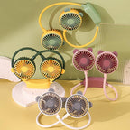 Outdoor Folding Mini Neck Fan Portable USB Rechargeable Summer Gift Fan, Bear Green, Bear Pink Purple, Bear Gray White, Devil Gray White, Devil Pink Purple, Devil Green, Cat Ears Green, Cat Ears Gray White, Cat Ears Pink Purple, Deer Green             ...
