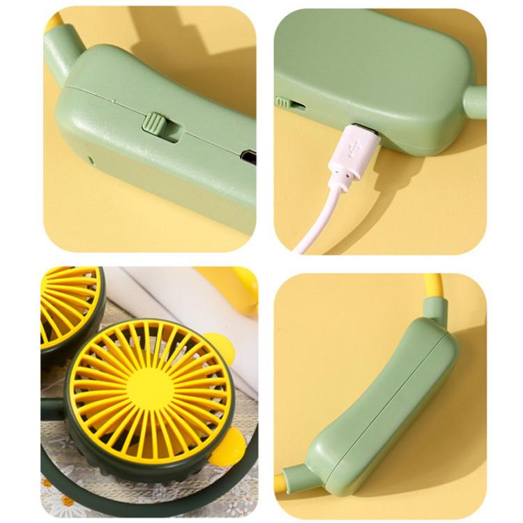 Outdoor Folding Mini Neck Fan Portable USB Rechargeable Summer Gift Fan, Bear Green, Bear Pink Purple, Bear Gray White, Devil Gray White, Devil Pink Purple, Devil Green, Cat Ears Green, Cat Ears Gray White, Cat Ears Pink Purple, Deer Green             ...