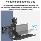 Monitor Bracket Industrial Equipment Cabinet Wall Mount All-In-One Stand Mouse Keyboard Bracket, WKS-1 21x60cm Tray Silver, WKS-1 21x60cm Tray Black, WKS-2 21x60cm Tray Silver, WKS-2 21x60cm Tray Black