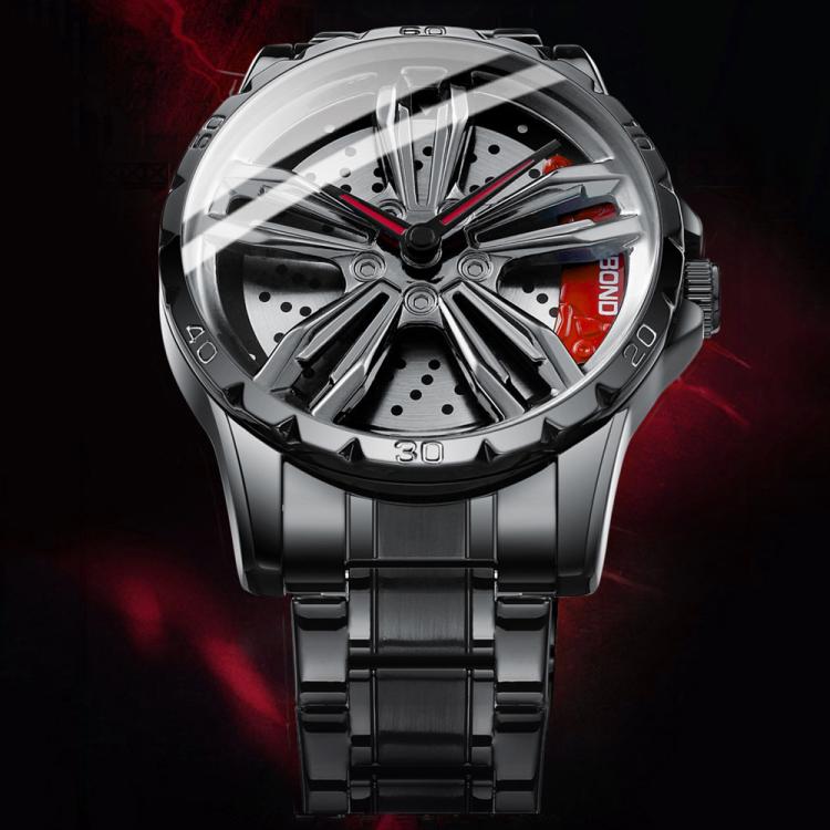 BINBOND D001 3D Hollow Motorcycle Rotating Wheel Watch, Black Steel-Red, Black Steel-Green, White Steel-Red, White Steel-Green, Black Net-Black Steel-Red, Black Net-Black Steel-Green, White Net-White Steel-Red, White Net-White Steel-Green              ...