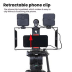 Smartphone Video Rig Kit with LED Fill Light & Microphone All-in-One Mobile Live Streaming, AY-49X