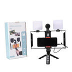 Smartphone Video Rig Kit with LED Fill Light & Microphone All-in-One Mobile Live Streaming, AY-49X