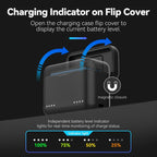 For Insta360 X4 TELESIN Battery Charger Dual Battery Storage Charging Case