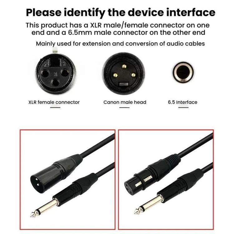VEGGIEG 3Pin XLR Speaker Loudspeaker Cable Mixer Audio Microphone Cable, 0.3m, 0.5m, 1m, 1.5m, 2m, 3m, 5m, 8m, 10m, 15m, 20m