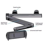 Telescopic Car Rear Pillow Phone Tablet Holder 3-Section Folding Headrest Bracket, 3-Section