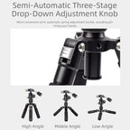 XILETU FM5C-MINI Adjustable 16.5-51cm Aluminum Tripod with 26mm Ball Head 6kg Load Capacity for 360-degree Panoramic Shooting, FM5C-MINI