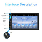 7 Inch Wired Carplay Dual Butt MP5 Player Bluetooth Big Screen Car Center Control, Standard, Standard+12 Light Camera
