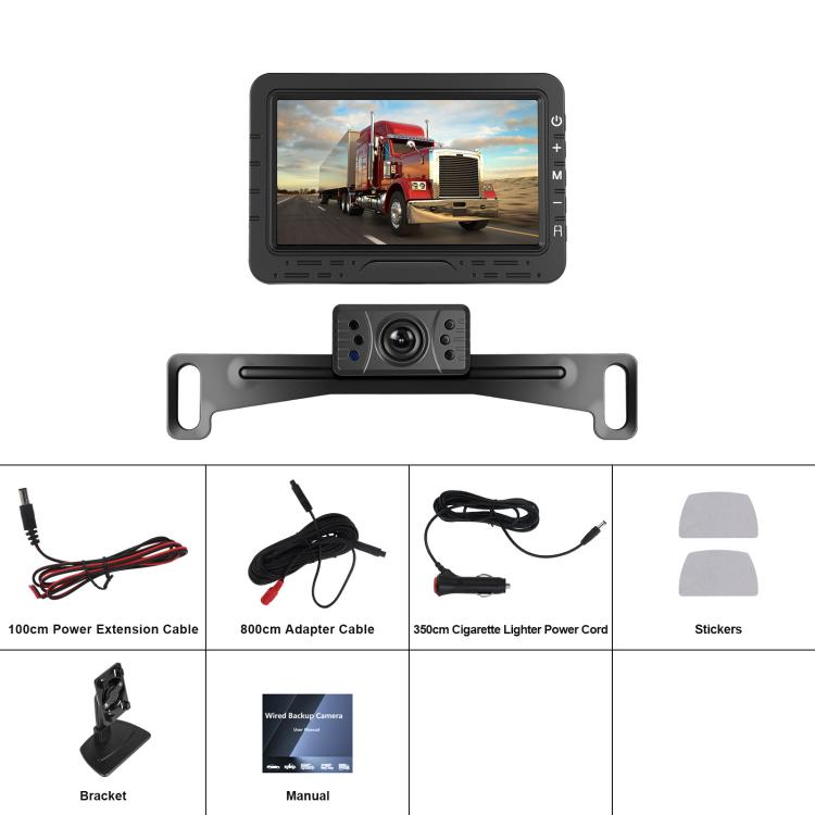 4.3 Inch Reversing Display Digital Wired HD 1 To 1 Set, North America, Europe