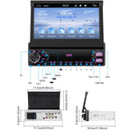 7 inch Universal Manual Retractable Screen Car MP5 Player Car Center Control All-in-One Wired Carplay, Standard, Standard+12 Light Camera