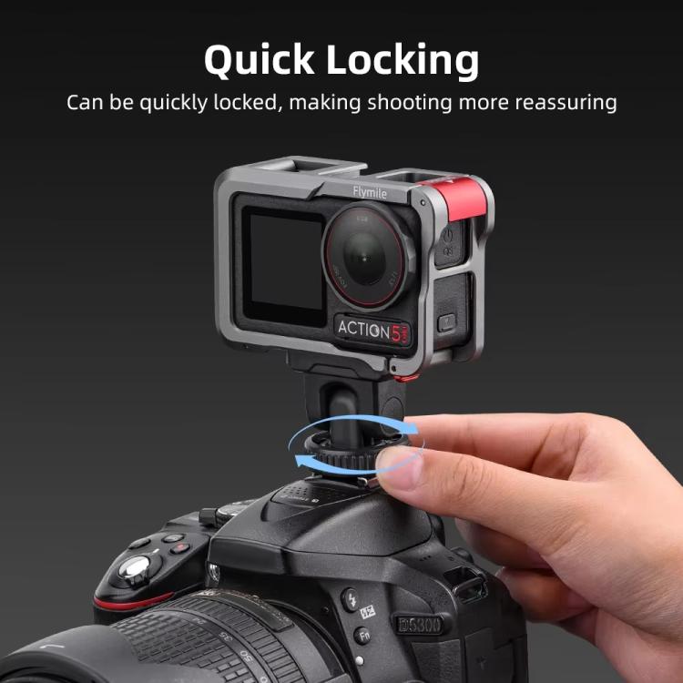 For Osmo Action 3 / 4 / 5 Pro Flymile AC5003 Magnetic Head Quick Release Base, For Osmo Action 3 / 4 / 5 Pro