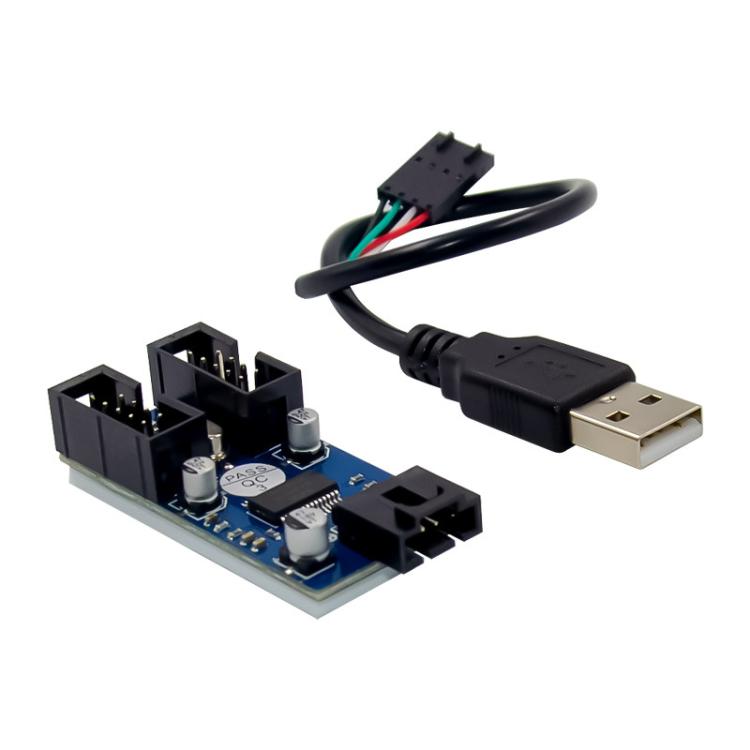 SUNWEIT ST650 GL850 USB2.0 9P To Dual Port Built-in 9P USB2.0 Motherboard Hub, ST650