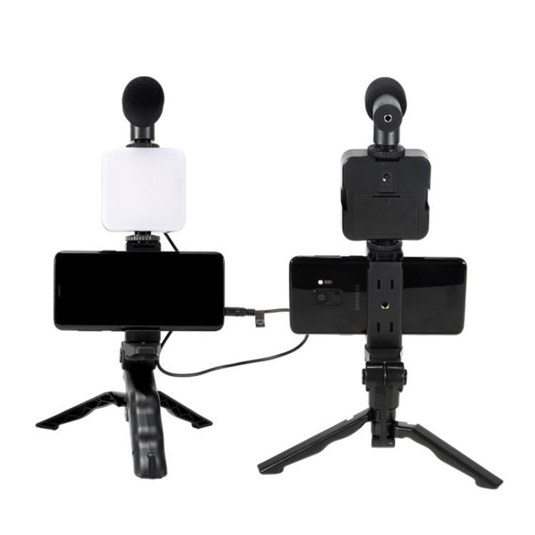 49 LEDs Streaming Lighting Kit for Phone All-in-One Video Recording Set with Tripod Stand &  Microphone, AY-49