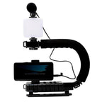 U-Shaped Handle Stand with Pocket Fill Light & Noise-Canceling Mic All-in-One Live Streaming Kit, AY-49U