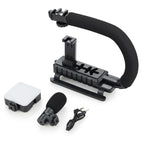 U-Shaped Handle Stand with Pocket Fill Light & Noise-Canceling Mic All-in-One Live Streaming Kit, AY-49U