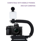 U-Shaped Handle Stand with Pocket Fill Light & Noise-Canceling Mic All-in-One Live Streaming Kit, AY-49U