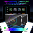BY971 Wireless CarPlay Adapter 3-In-1 Car TV Stick HDMI Out Sync For Laptop/TV, 2+16G, 4+32G