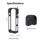 aMagisn Metal Cage for Insta360 X5 Wind Noise Reduction, Shockproof Mount with Dual Cold Shoe, PF01