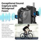 aMagisn Metal Cage for Insta360 X5 Wind Noise Reduction, Shockproof Mount with Dual Cold Shoe, PF01