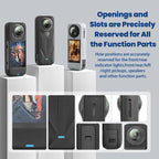 For Insta360 X5 Action Camera Protective Accessories, aMagisn Body Case+Lens Cap Black, aMagisn Body Case+Lens Cap Gray, aMagisn Body Case Black, aMagisn Body Case Gray