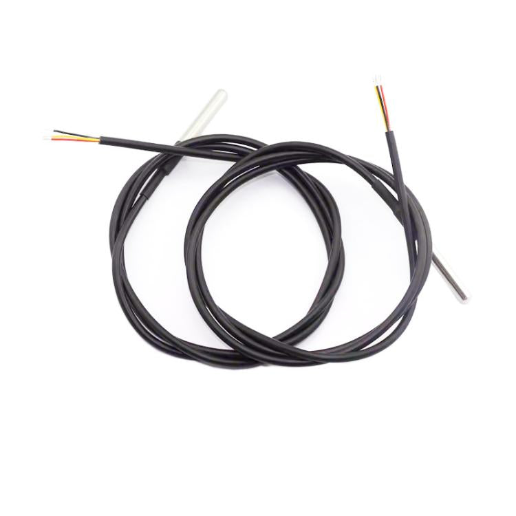 2pcs /Pack DS18B20 Waterproof Temperature Sensor Probe Stainless Steel Encapsulated 1m Cable
