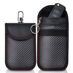 RFID Blocking Car Key Holder Anti-Skimming Carbon Fiber Key Case for Vehicles, Credit Cards & Electronics, Medium Red Line, Medium Green Line, Small Black Line