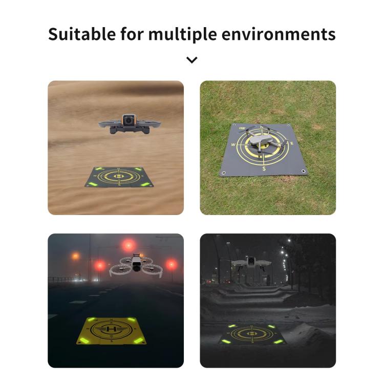 CQT 55cm Universal Reflective Drone Landing Pad Dual-Sided Waterproof Foldable Mat with Ground Pegs