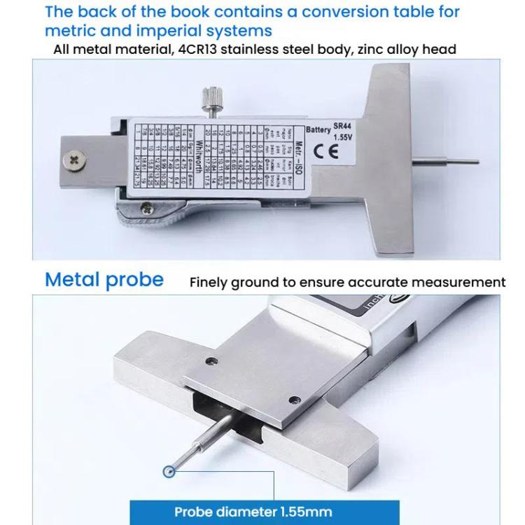 Syntek Electronic Digital Display Tire Tread Depth Caliper 0-25mm Measuring Tread Depth Gauge, All-metal