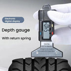 Syntek Digital Depth Ruler 0-25mm Electronic Tire Tread Measuring Ruler, Black, Silver