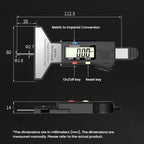 Syntek Digital Depth Ruler 0-25mm Electronic Tire Tread Measuring Ruler, Black, Silver