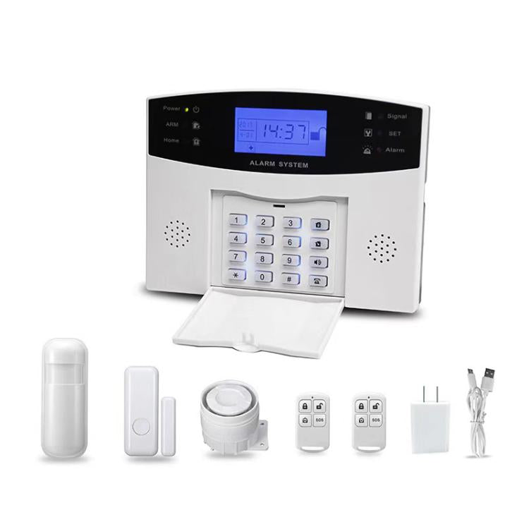 WiFi + 2G/GSM Smart Security Alarm System Kit Tuya-Compatible with 2.7-inch Display, PIR Motion Sensor & Door/Window Contact, US Plug, EU Plug