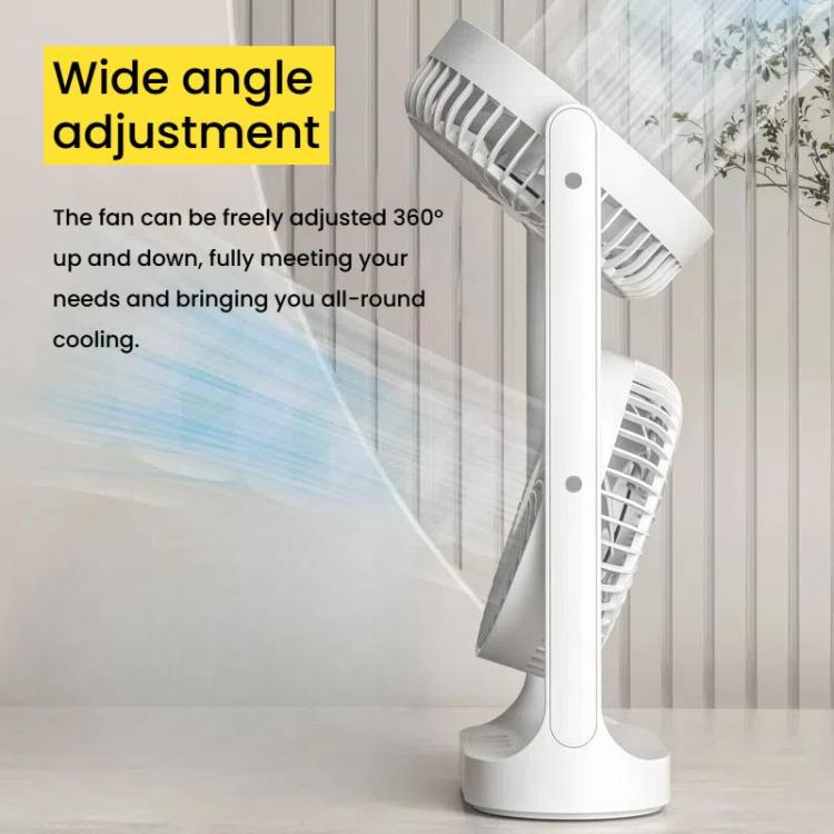 Dual Head Desk Fan 360-degree Adjustable Oscillating Air Circulator 3-Speed Portable Cooling Fan, 4000 mAh battery, Without Battery