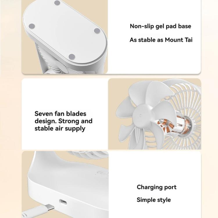 Dual Head Desk Fan 360-degree Adjustable Oscillating Air Circulator 3-Speed Portable Cooling Fan, 4000 mAh battery, Without Battery