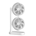 Dual Head Desk Fan 360-Degree Adjustable Oscillating Air Circulator 3-Speed Portable Cooling Fan, 4000 mAh Battery, Without Battery