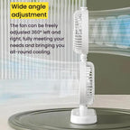 Dual Head Desk Fan 360-Degree Adjustable Oscillating Air Circulator 3-Speed Portable Cooling Fan, 4000 mAh Battery, Without Battery