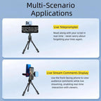 Dual Phone Mount Teleprompter Stand with Arca-Swiss Base Compatible with DJI Stabilizers for Live Streaming/Vlogging/Video Recording
